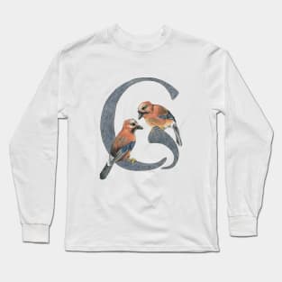 Avian Alphabet G - Eurasian jay Long Sleeve T-Shirt